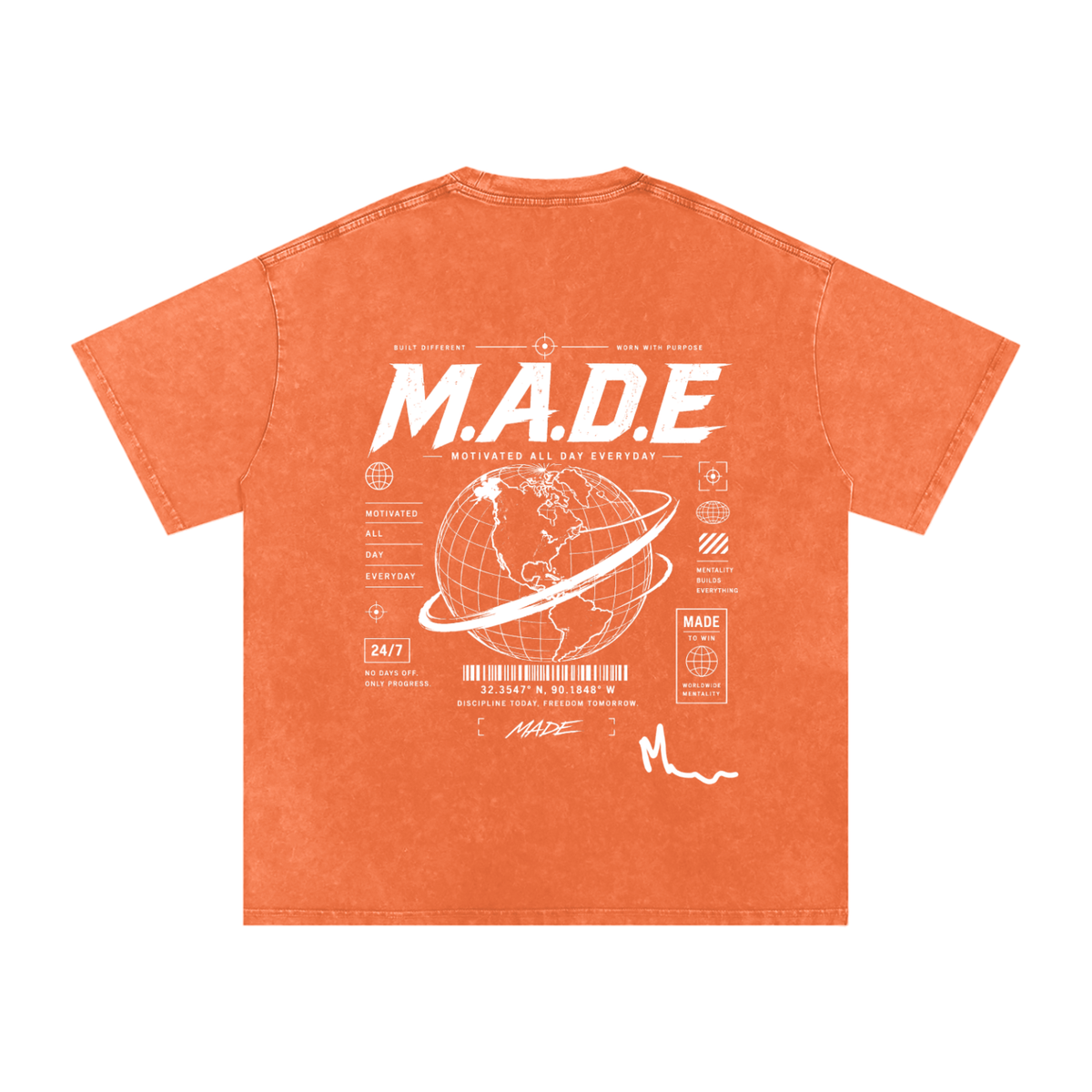 MarcBrad - Snow Washed Oversized Cotton T-Shirt