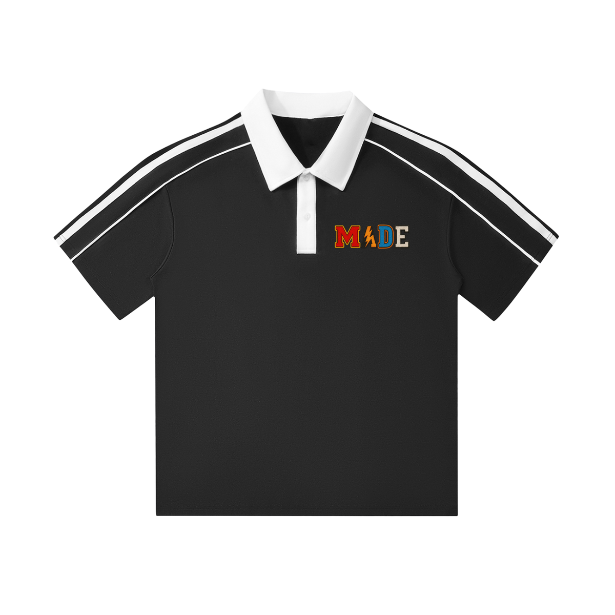 MarcBrad - Contrast Collar Short-Sleeve Polo Shirt