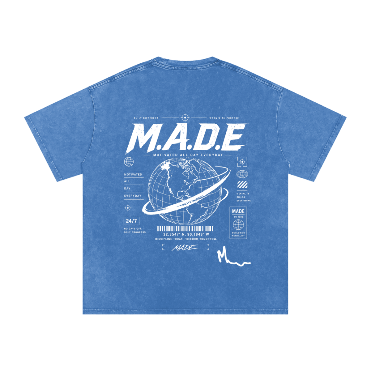 MarcBrad - Snow Washed Oversized Cotton T-Shirt