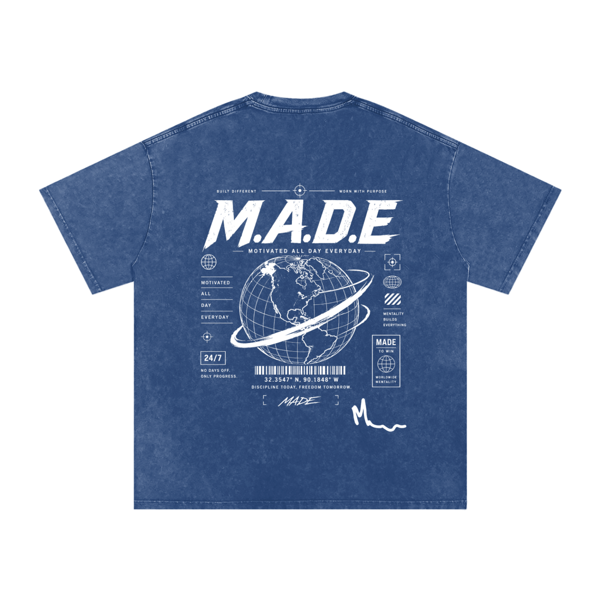 MarcBrad - Snow Washed Oversized Cotton T-Shirt