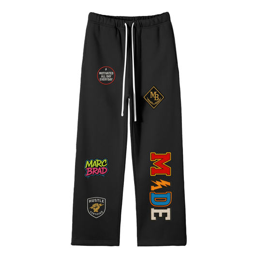 New Marcbrad- Unisex Solid Color Fleece Straight Leg Pants