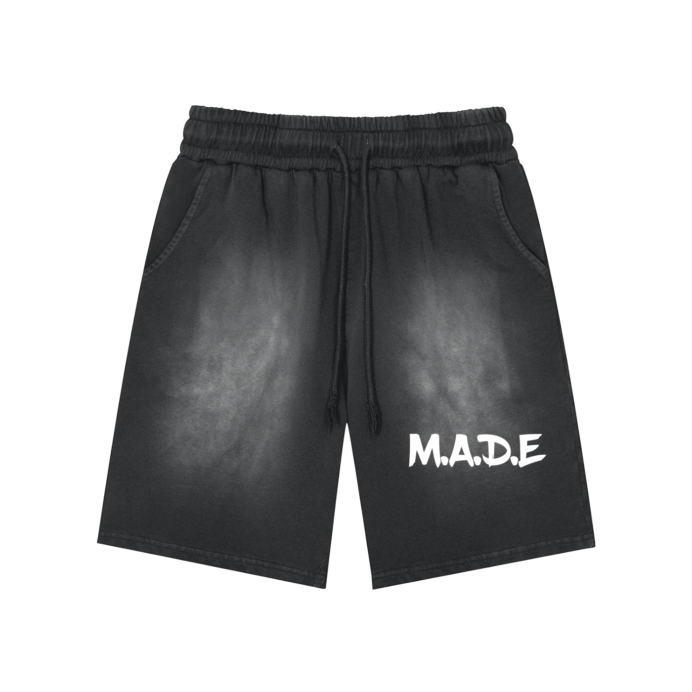 M.A.D.E- Rectangle Patch Monkey Washed Shorts