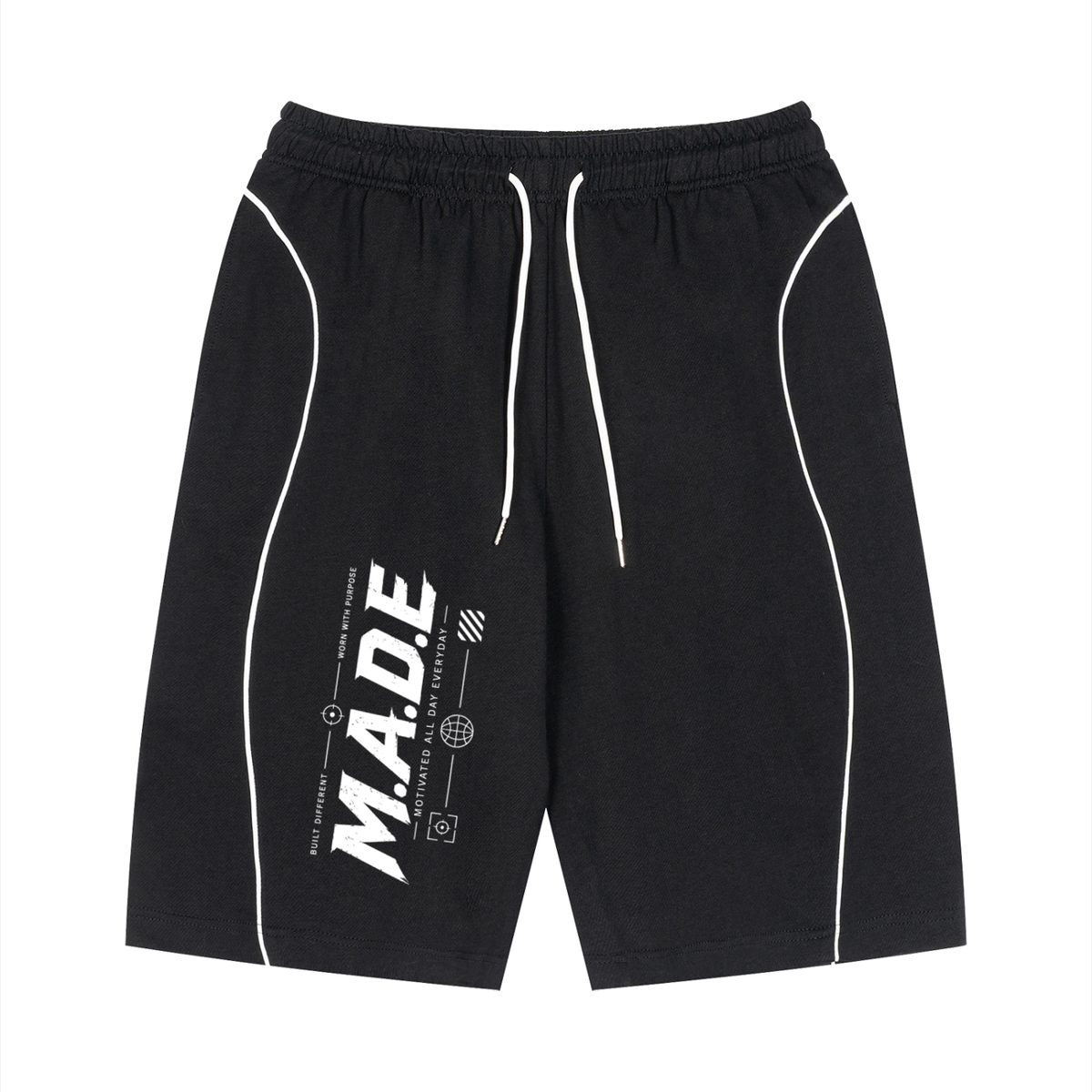 MarcBrad - Unisex Piping Drawstring Shorts
