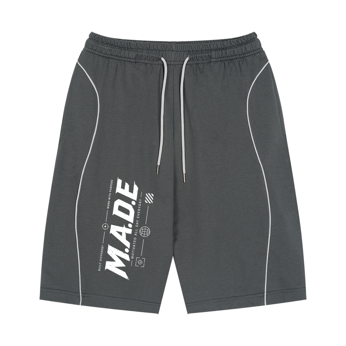 MarcBrad - Unisex Piping Drawstring Shorts
