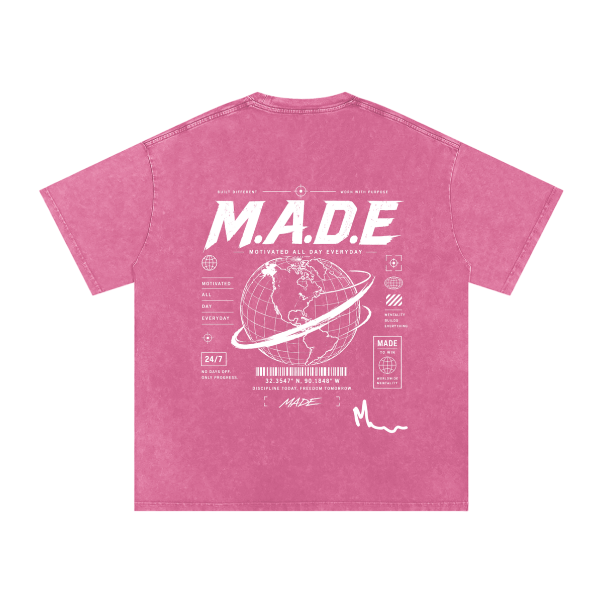 MarcBrad - Snow Washed Oversized Cotton T-Shirt
