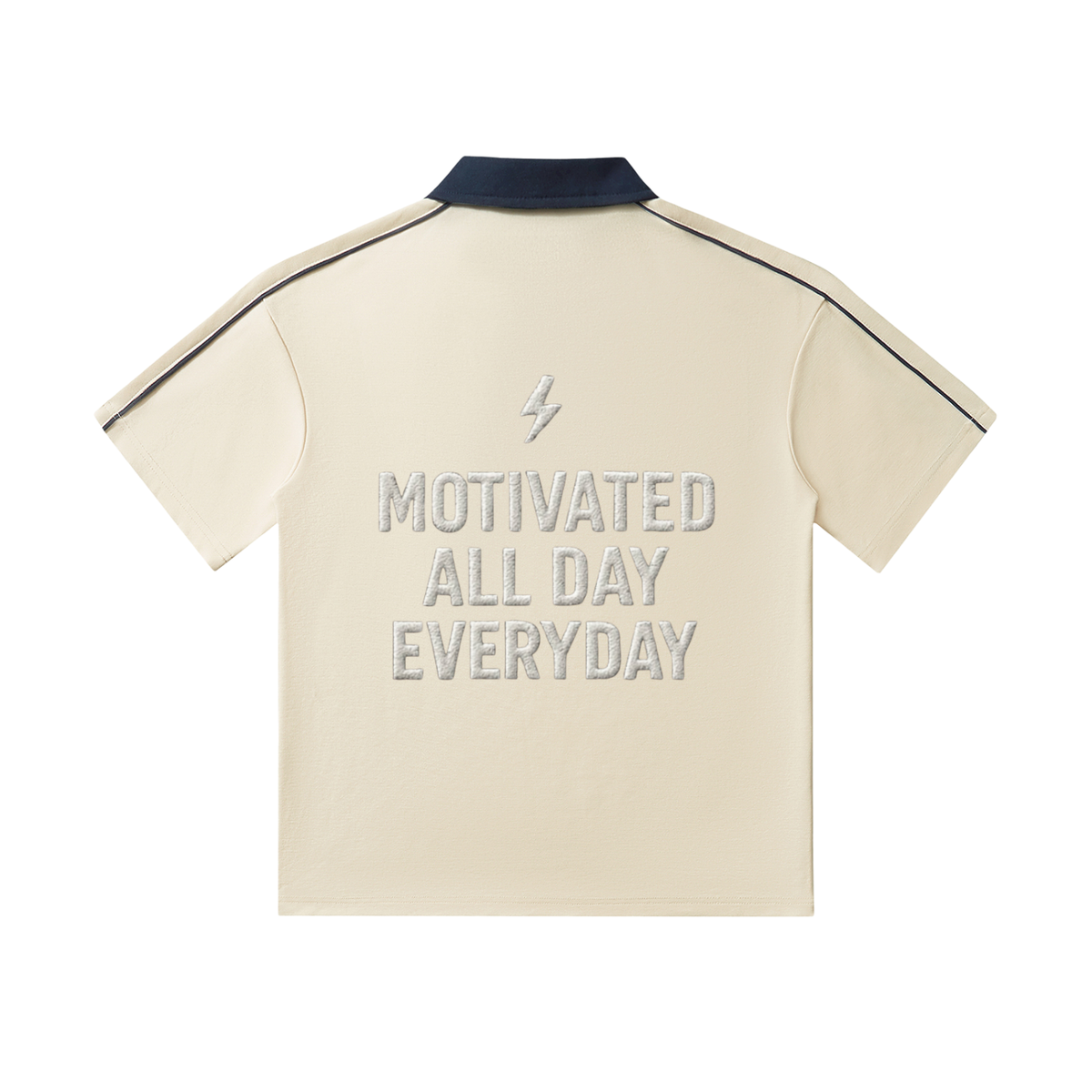 MarcBrad - Contrast Collar Short-Sleeve Polo Shirt